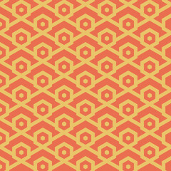 Hexagon Eye Seamless Pattern – Retro Futuristic Geometric Design -vector eps8