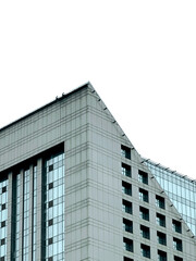 Modern angular skyscraper with glass windows