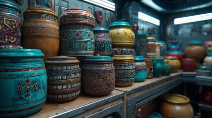 Artisan Decorative Jars with Intricate Patterns