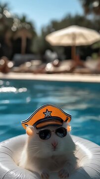 Hamster in swimming  pool