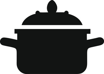 big cooking pan logo silhouette