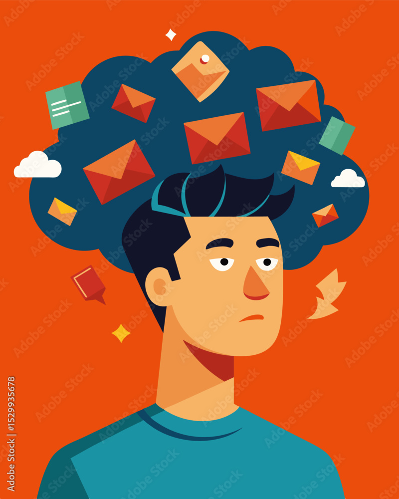 Poster the constant barrage of emails and notifications flooded his mind making it impossible to focus on a