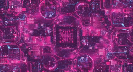 Abstract Digital Background of Geometric Shapes with Vibrant Purple Texture