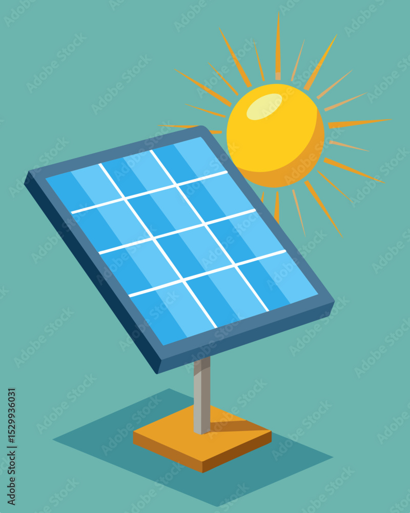Poster a closeup of a solar panel with the suns rays gleaming off its surface signifying the efficiency and