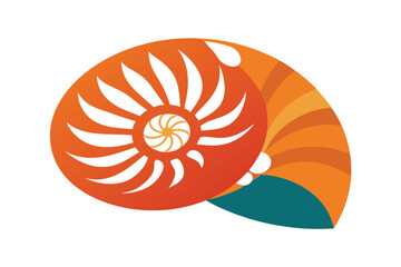 Elegant Nautilus Shell Vector Illustration 