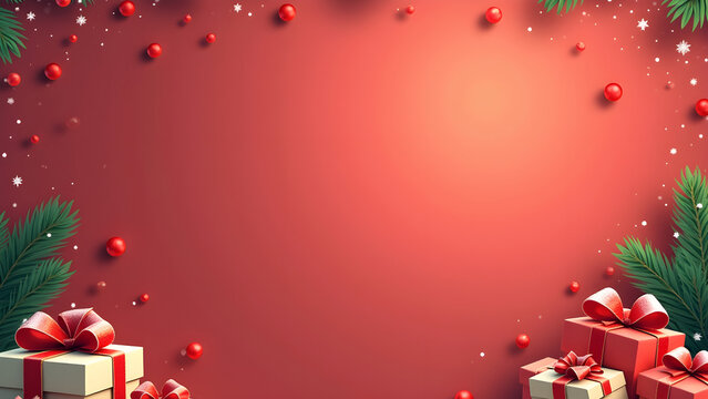 Christmas banner with gift boxes and space for design.