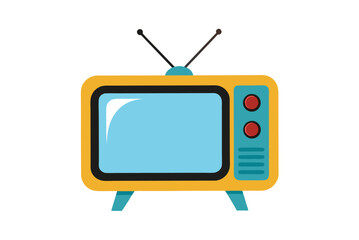 Vintage Old TV Set Illustration 