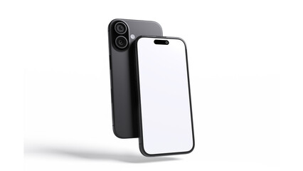 Minimalist Black iPhone Mockup on Clean White Background