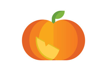 Pumpkin Illustration with Slice Isolated