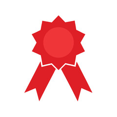 Red Award Ribbon Badge Vector