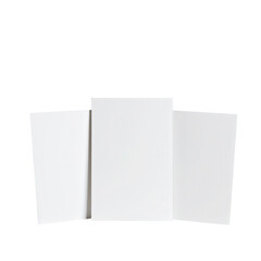 Blank White Paper Sheets Arranged in Tri-Fold Display, Ideal for Creative Projects and Presentations