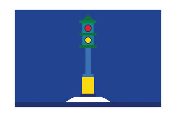Road Traffic Lights and Pedestrian Signals Vector