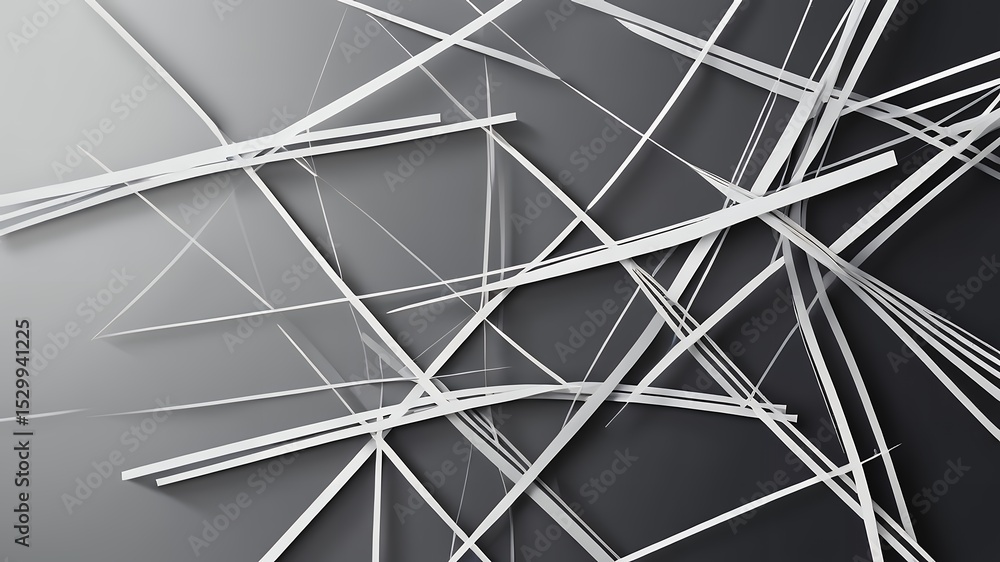 Poster abstract background featuring white lines intersecting on a gray surface creating a chaotic design