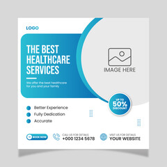Modern medical banner  template for social media post 