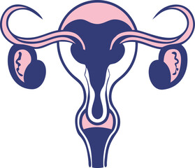Female reproduction system anatomy silhouette design vector illustration