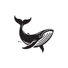 Majestic Humpback Whale Vector Silhouette &ndash; Ocean Giant Outline Design for Marine Life Art, Nautical Decor, Sea Animal Clipart, SVG for Crafts and Projects
