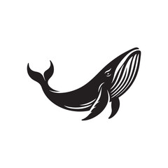 Majestic Humpback Whale Vector Silhouette – Ocean Giant Outline Design for Marine Life Art, Nautical Decor, Sea Animal Clipart, SVG for Crafts and Projects
