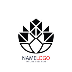 Abstract vector logo design element set with star, circle, and business icon shapes