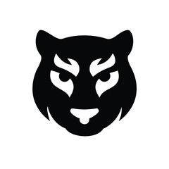 Dominant tiger face logo with intense eyes vector illustration