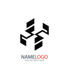 Abstract 3D cube logo design for a home architecture and construction business, perfect for tech or network-related enterprises