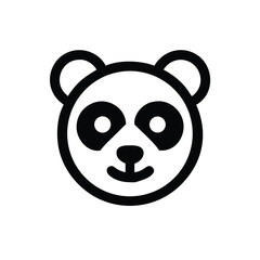 Monochrome minimal panda logo with simple design vector illustration