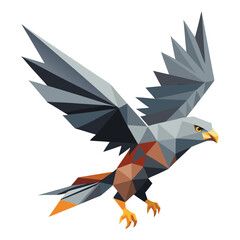 Low poly eagle in flight