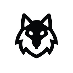 Mystic wolf logo with glowing blue eyes vector illustration