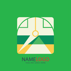 Nuclear power plant vector icon: A circular diagram concept illustrating radioactive elements and arrows for web and business