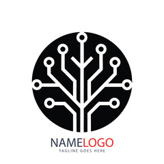 Abstract vector tree icon with a red heart, perfect for vintage floral holiday designs or a decorative round frame