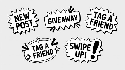 Creative Engagement Call-to-Action Graphics for Digital Marketing and Online Content