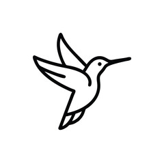 Minimalistic hummingbird logo in soft pastel colors vector illustration