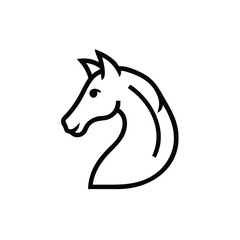 Luxury horse logo with minimal golden line art vector illustration