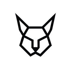 Polygonal lynx logo in icy blue and white tones vector illustration © Shefali