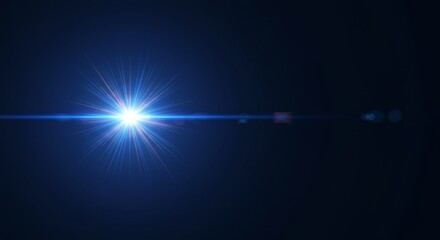 Abstract Flare Light Effect Blue Lens Burst Background