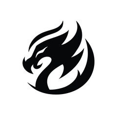 fiery strong line dragon vector illustration