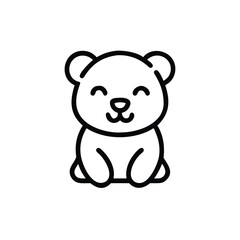 Fototapeta premium soft line bear cub design vector illustration
