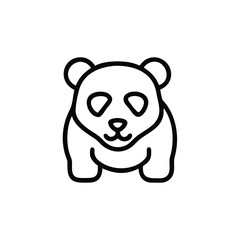 monochrome panda minimal design vector illustration