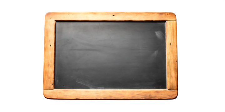 Vintage wooden framed slate blackboard isolated on a white background png ai generated