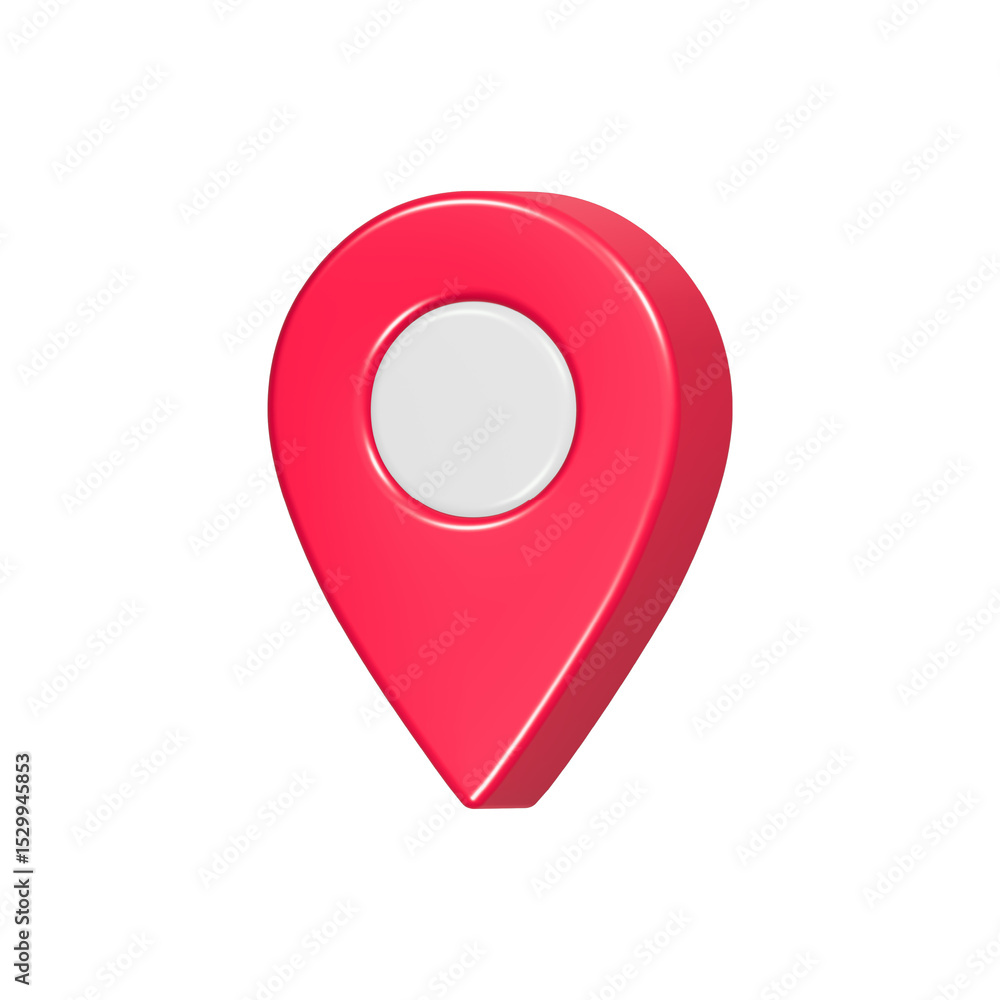 Poster pin map location tour icon 3d rendering