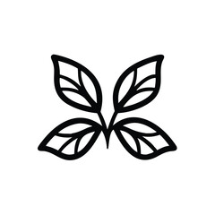 leafy abstract butterfly design vector illustration