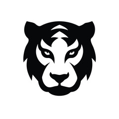 tiger face intense eyes logo vector illustration