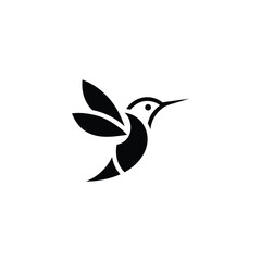 minimal pastel hummingbird logo vector illustration
