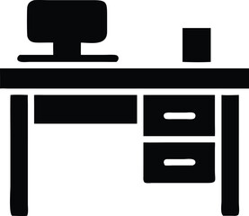 office desk icon silhouette