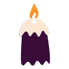 Candle illustration with  flame, featuring  unique design, showcasing a smooth texture and vibrant colors, perfect for decorative or thematic purposes in various contexts. Vector art