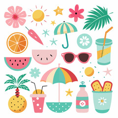 Fototapeta premium summer beach icons