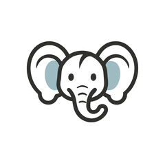 oversized ear elephant logo vector illustration