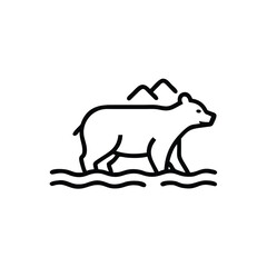 bear river scene silhouette vector illustration