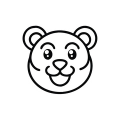 soft line friendly bear cub vector illustration