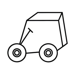 square baler line art on white background