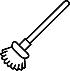 plastic toilet brush line art silhouette